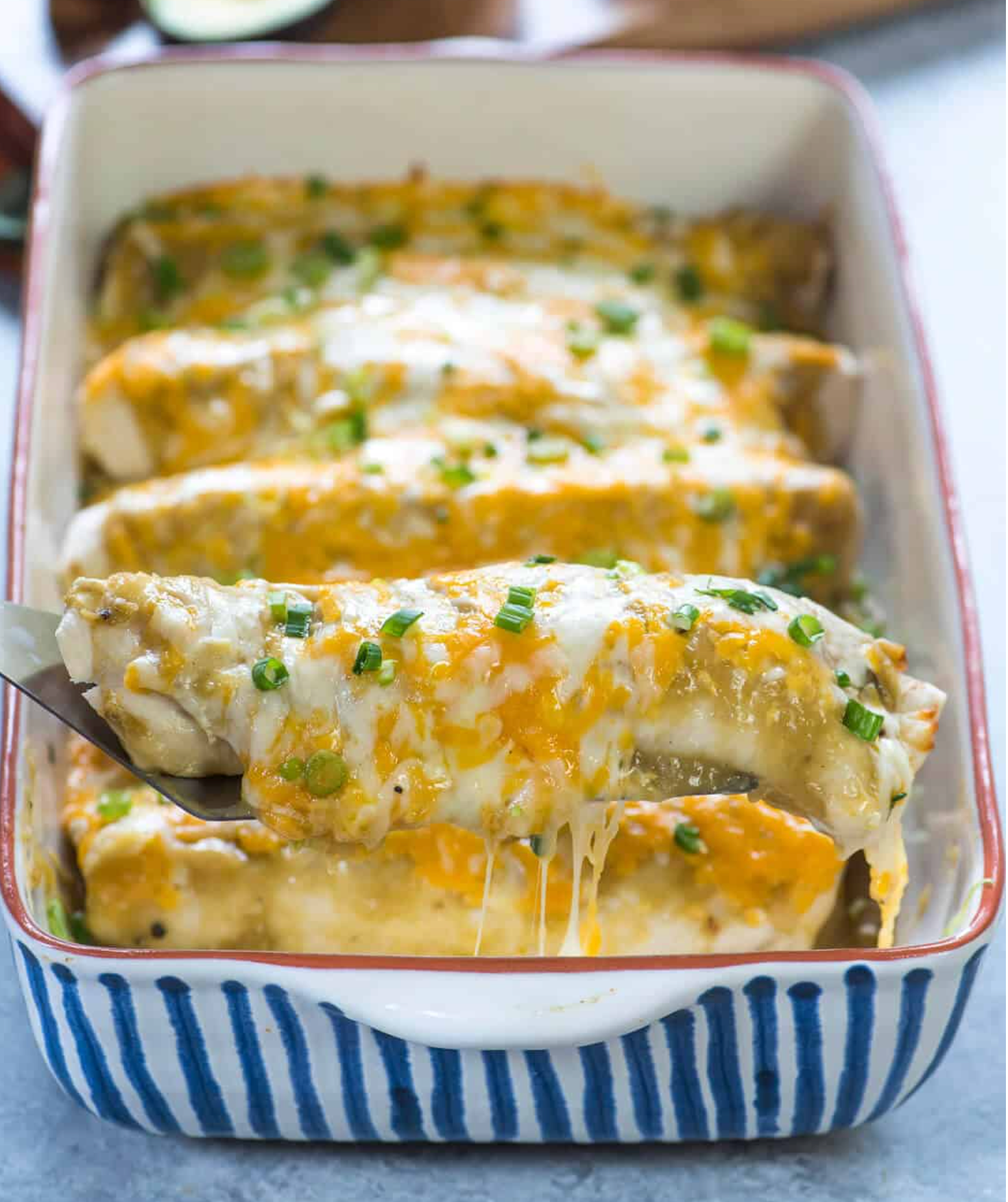 Chicken Verde Enchiladas ( Serves 4-6)
