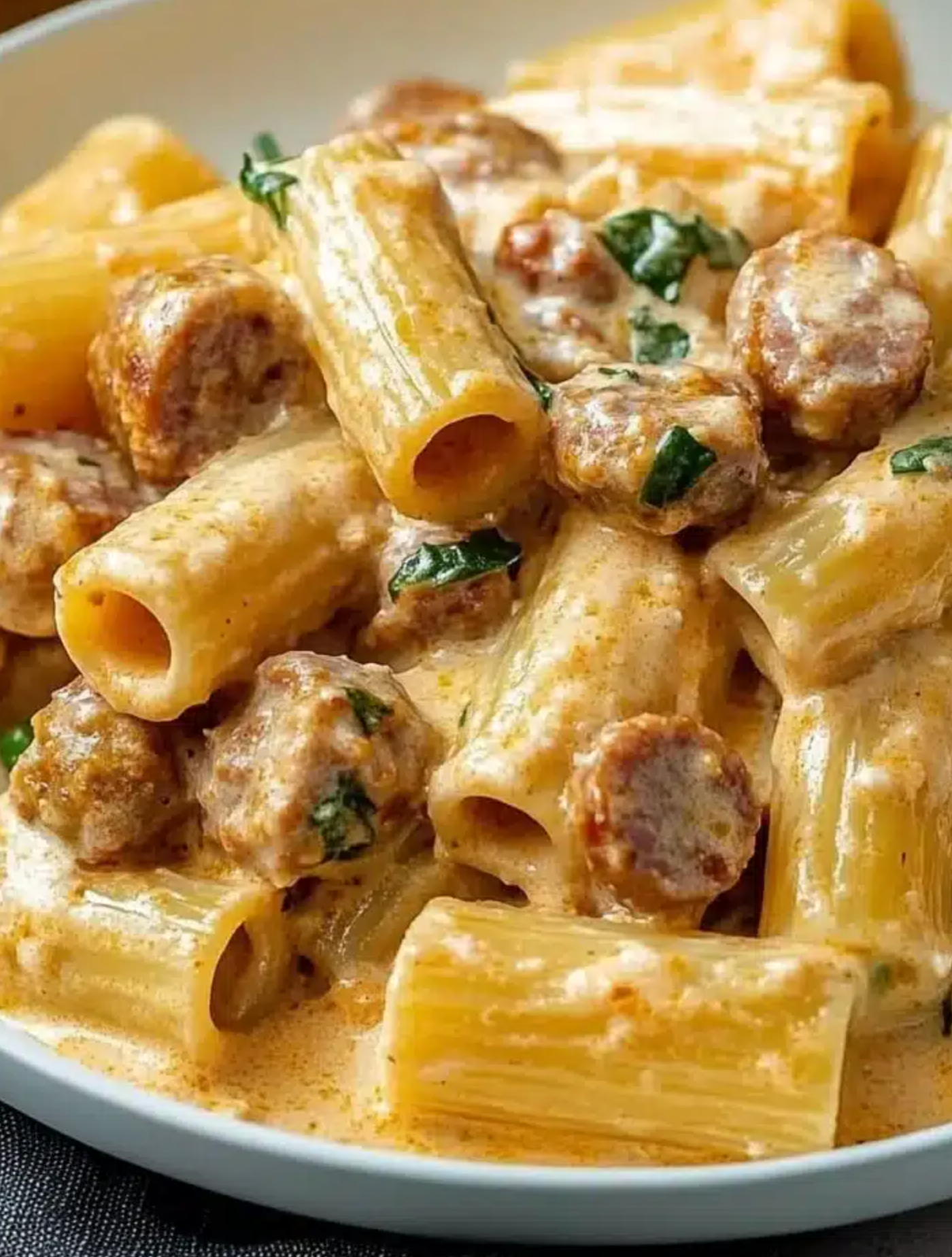Creamy Italian Sausage Rigatoni (Serves 4-6)