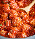 Homemade meatballs in marinara sauce ( Serves 4-6)