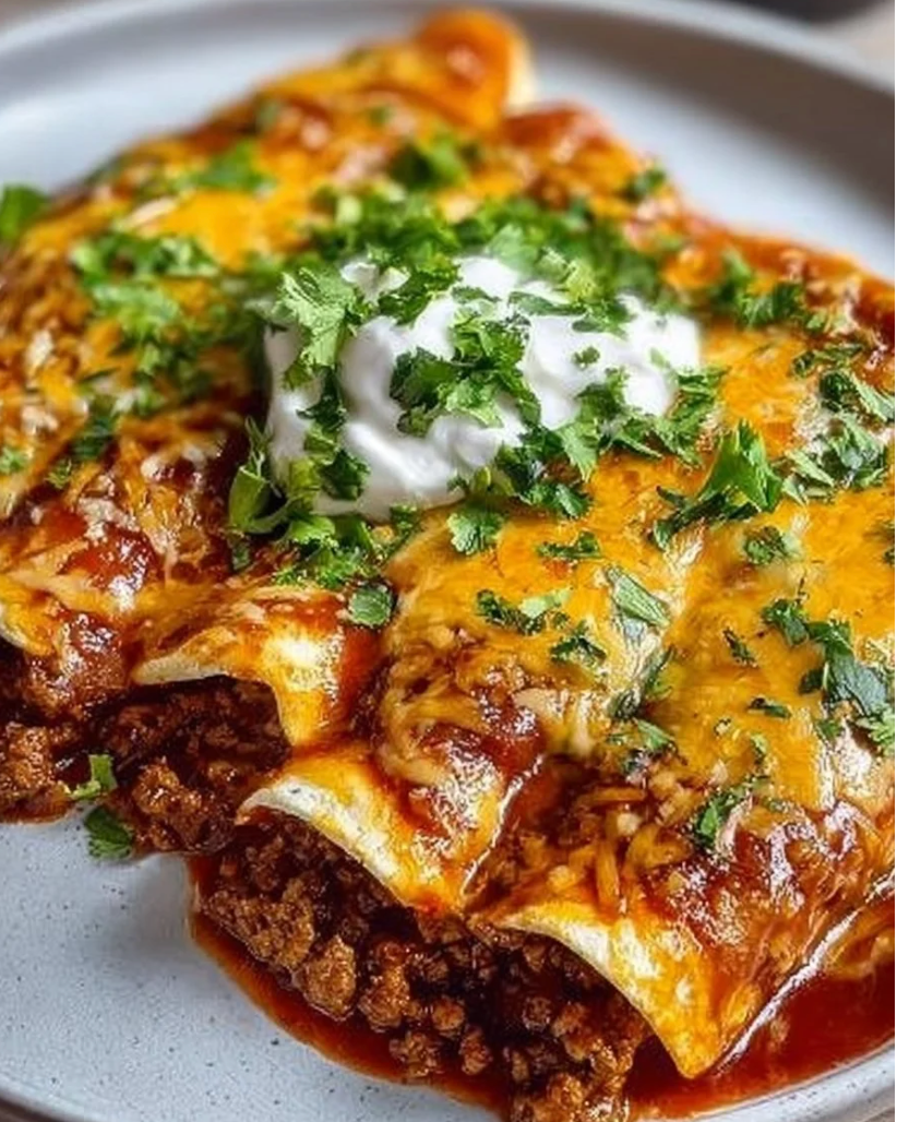 Ground Beef Enchiladas (Serves 4-6)