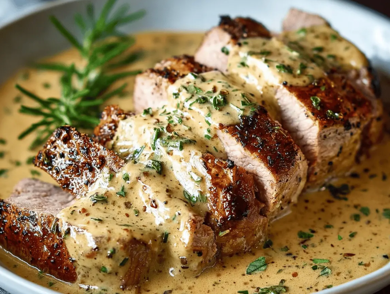 Pork Tenderloin With Dijon Cream Sauce (Serves 4-6)